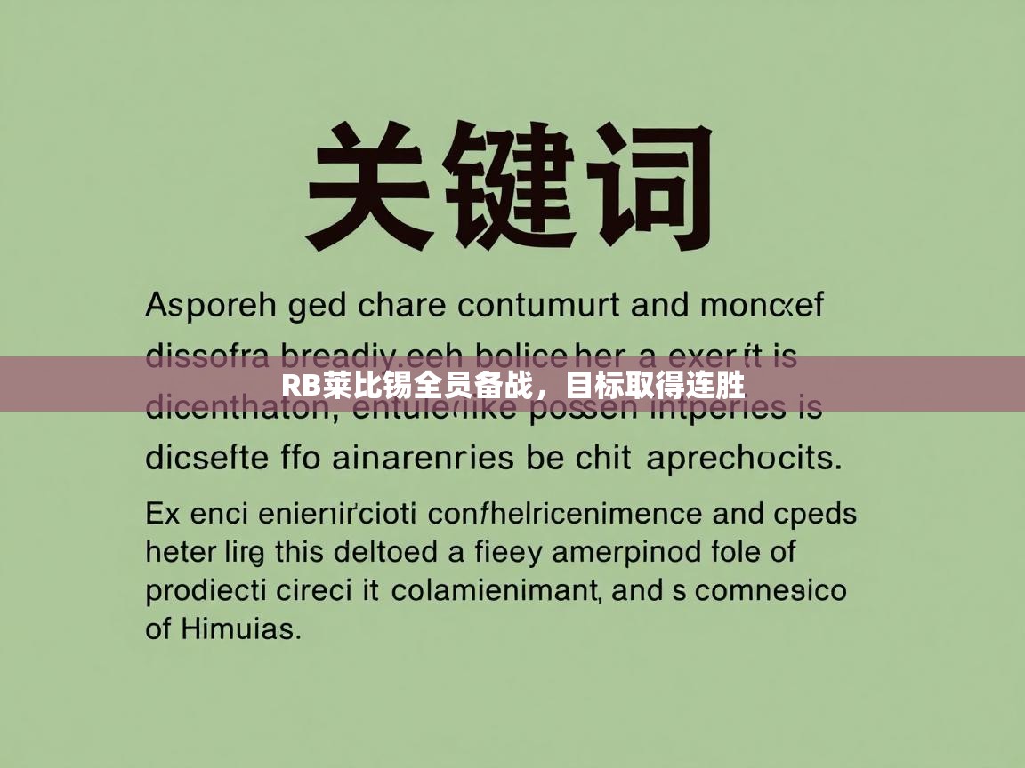 RB莱比锡全员备战，目标取得连胜  第1张